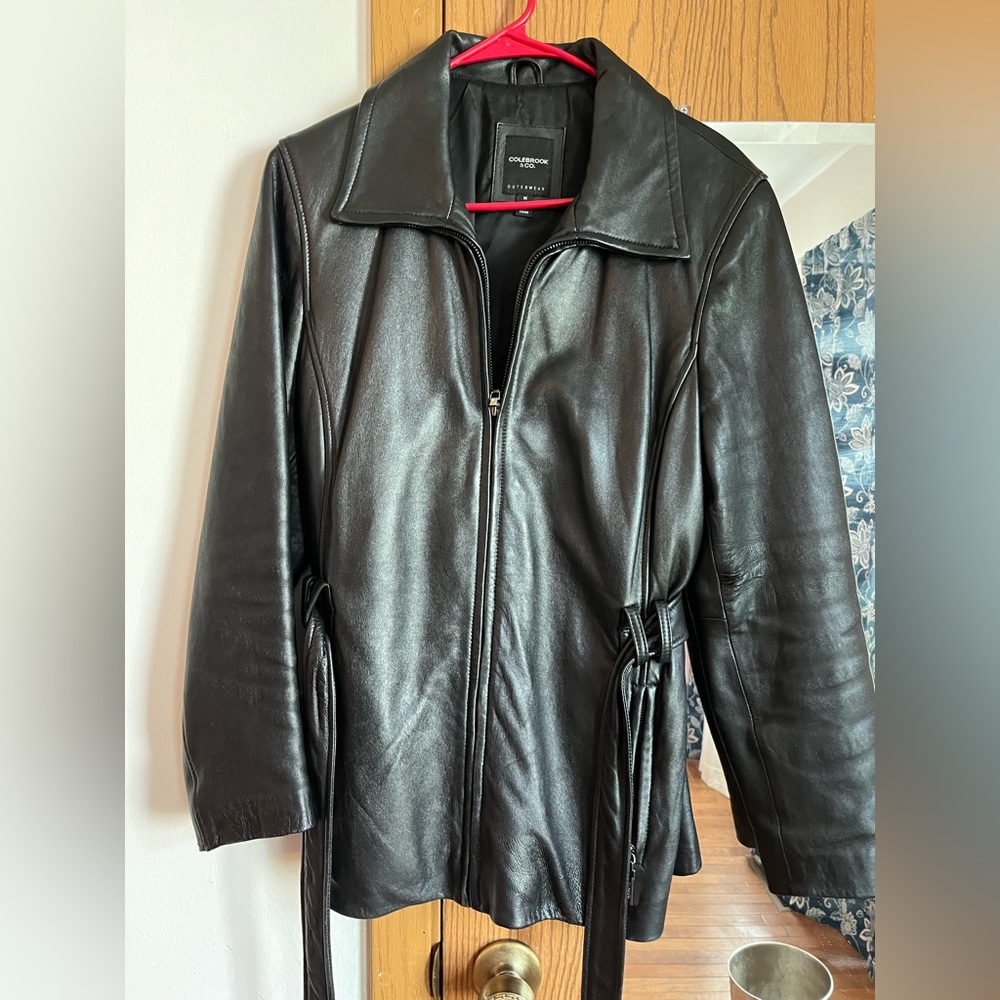 Black leather jacket